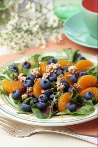 image: Breakfast Blueberry Salad courtesy of the US Highbush Blueberry Council