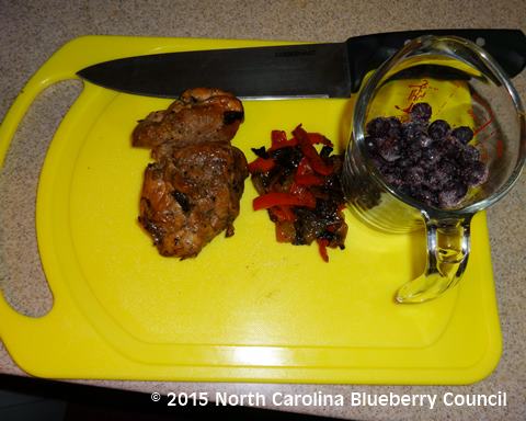 image: ingredients - leftover chicken blueberry fajitas