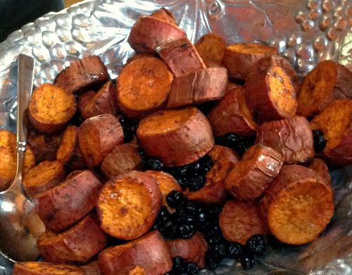 sweet potatoes with dried blueberries