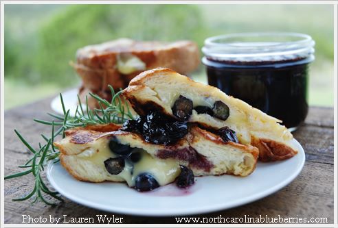 Blueberry Brie Stuffed French Toast with Blueberry Rosemary Syrup